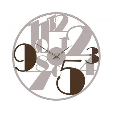 CalleaDesign - Cleo - Orologio da parete in legno dal design moderno lancette in alluminio - Colore: Tortora - SKU: 10-335-13