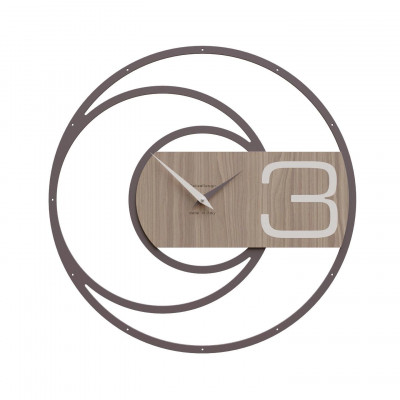 CalleaDesign - James - Orologio da parete in legno dallo stile moderno e minimalista - Colore: Noce Canaletto - SKU: 10-138-85