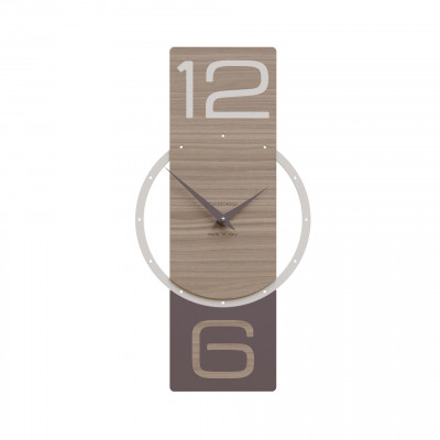 CalleaDesign - Zyra - Orologio da parete verticale in legno dal design moderno ed elegante - Colore: Noce Canaletto - SKU: 10-038-85