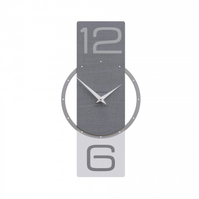 CalleaDesign - Zyra - Orologio da parete verticale in legno dal design moderno ed elegante - Colore: Radica Grigia - SKU: 10-038-84