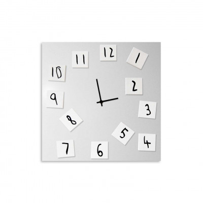Design Object - Orologio da parete moderno in metallo con numeri magnetici movibili "CHANGING" - Colore: Bianco - SKU: IT420W