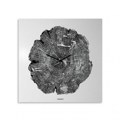 Design Object - Orologio da parete in metallo di design italiano per soggiorno "LIFE" - Colore: Bianco - SKU: IT610W