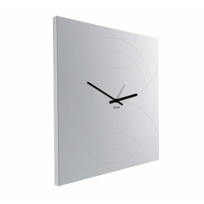 Design Object - Orologio da parete in metallo specchiato in stile moderno "SPECCHIO NARCISO" - Colore: Grigio Chiaro - SKU: IT6680W