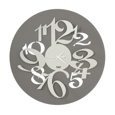 Arti e Mestieri - Orologio da parete con numeri grandi con effetto tridimensionale "Focus" - Colore: Fango/Avorio - SKU: 0OR3271C135