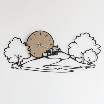 Arti e Mestieri - Paesaggio - Orologio da parete - Colore: Nero - SKU: 0OR2675C71