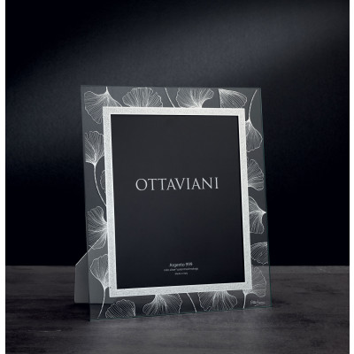 Ottaviani Soffio Portafoto da tavolo con cornice in cristallo decorata Foto 15x20 Colore: Argento