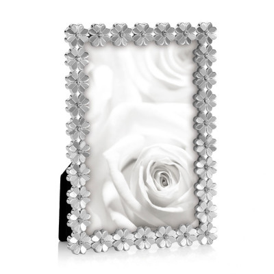 Ottaviani - Portafoto da tavolo con cornice in metallo e strass in cristallo - Colore: Argento - Foto 10x15 - SKU: 25798