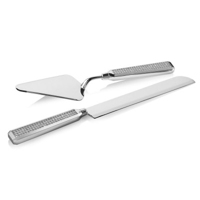  Ottaviani - Set di posate per torta in metallo con glitter - Colore: Argento - SKU: 77265 