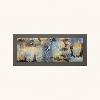 Artitalia - Quadro moderno astratto tema in rilievo in legno dettagli in argento 120X60 - Colore: Marrone - SKU: PCM1012-120X60