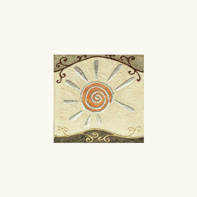  Artitalia - Quadretto decò tema con decori materici in rilievo e dettagli foglia oro 35x35 - SKU: PD263 