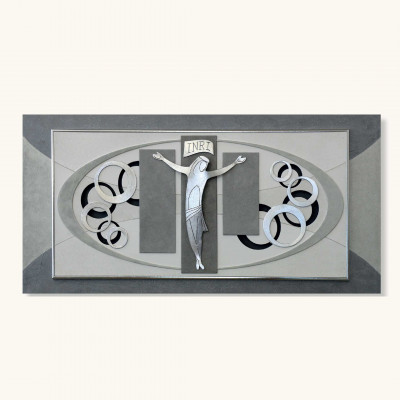 Artitalia - Quadro per camera da letto con crocifisso in stile moderno 120x60 - SKU: PD6115