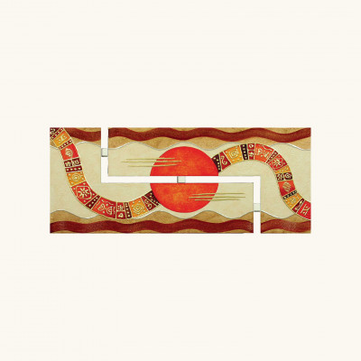  Artitalia - Pannello moderno materico tema in rilievo in legno dettagli argento e oro 155x65 - Colore: Rosso - SKU: PD616 