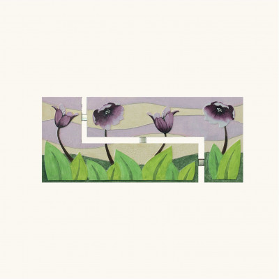  Artitalia - Quadro in legno in rilievo decori materici e dettagli foglia argento 155x65 - Colore: Viola - SKU: PD672 