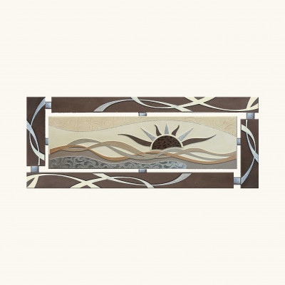  Artitalia - Quadro in rilievo dipinto su legno con glitter e foglia argento moderno 150x65 - SKU: PD689 