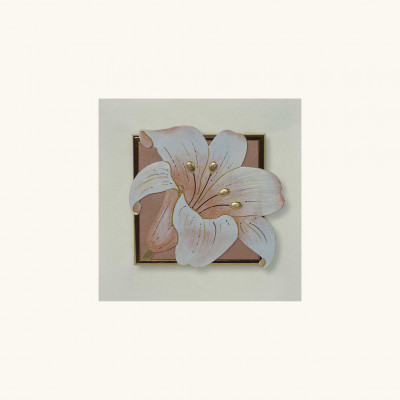  Artitalia - Quadretto in legno materico a tema in rilievo floreale foglia oro 35x35 - Colore: Oro - SKU: PDA053 