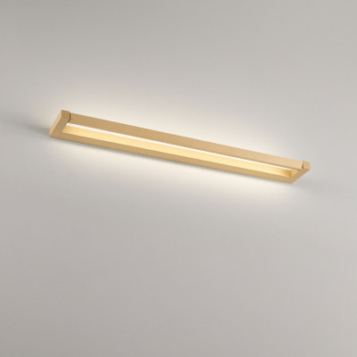 Perenz - Slim - Applique a LED da parete lineare grande in metallo e diffusore in acrilico - Colore: Oro - 1 Lampadina - Led Integrato - 24W - Lumen 1920 - Gradi Kelvin 2700K-3000K-4000K - IP20 - SKU: 8454ORCT