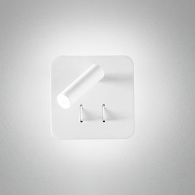 Perenz - Plug - Applique a Led di design moderno con doppia luce con faretto orientabile - Colore: Bianco - 2 Lampadine - Led Integrato - 6W - Lumen 346+150(Faretto) - Gradi Kelvin 3000k Luce Calda - IP20 - SKU: 6704BLC