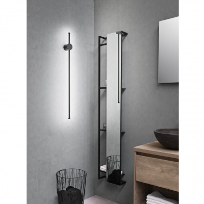 Perenz Clock Applique a led grande lineare con struttura in metallo e diffusore in acrilico Colore: Nero