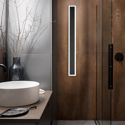 Perenz Wally Applique a led grande lineare con struttura in metallo e diffusore in acrilico Colore: Nero