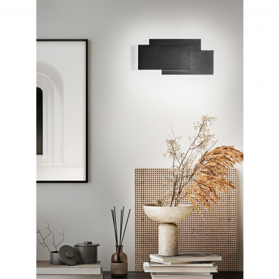 Perenz - Dip - Applique da parete con diffusore in metallo e luce a led dal design moderno - Colore: Nero - 1 Lampadina Led Integrato 36W - Lumen 2880 - Gradi Kelvin 3000k Luce Calda - IP20 - SKU: 6750NLC