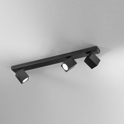 Perenz - Oddy - Applique da parete in alluminio con faretti orientabili quadrati - Colore: Nero - 3 Lampadine - GU10 - 50W - IP20 - SKU: 8172N