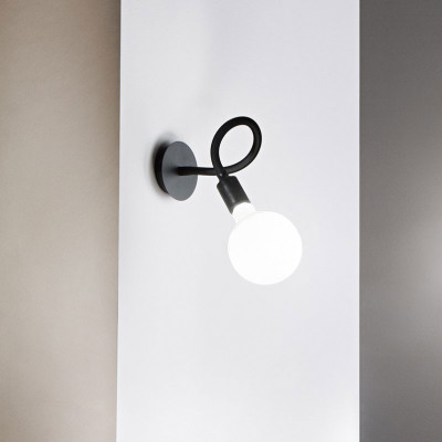 Perenz - Bulbo - Applique da parete in stile moderno orientabile in metallo e gomma - Colore: Nero - 1 Lampadina E27 60W - SKU: 6682N