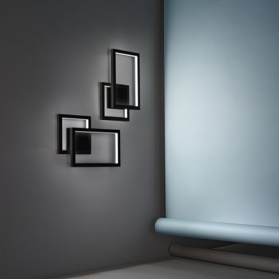 Perenz - Cross - Applique da parete led in metallo e diffusore in acrilico dal design moderno - Colore: Nero - 1 Lampadina - Led Integrato - 20W - Lumen 1160 - Gradi Kelvin 3000k-4000k-6000k - IP20 - SKU: 6598NCTD