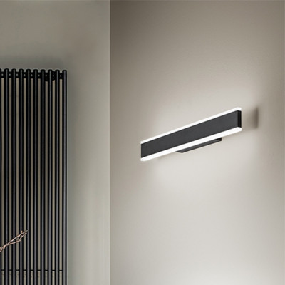 Perenz - Kante - Applique da parete media con diffusore a led e struttura in alluminio - Colore: Nero - 1 Lampadina - Led Integrato - 24W - Lumen 1920 - Gradi Kelvin 3000k-4000k-6000k - IP20 - SKU: 6994NCT