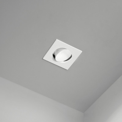 Perenz - Oasis - Faretto da incasso con struttura in metallo quadrata diffusore orientabile - Colore: Bianco - 1 Lampadina - GU10 - 35W - IP20 - SKU: 8368B