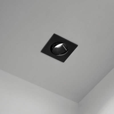 Perenz - Oasis - Faretto da incasso con struttura in metallo quadrata diffusore orientabile - 1 Lampadina GU10 35W - IP20 - SKU: 8368