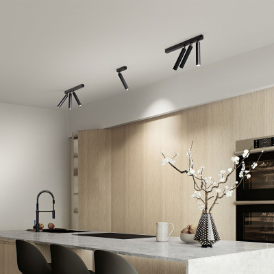 Perenz - Bambù - Faretto da soffitto a led con struttura in metallo e 3 diffusori orientabili - 3 Lampadine Led Integrato 30W - Lumen 3185 - Gradi Kelvin 3000k Luce Calda - IP20 - SKU: 8244