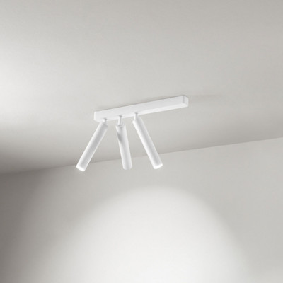 Perenz - Bambù - Faretto da soffitto a led con struttura in metallo e 3 diffusori orientabili - Colore: Bianco - 3 Lampadine - Led Integrato - 30W - Lumen 3185 - Gradi Kelvin 3000k Luce Calda - IP20 - SKU: 8244BLC