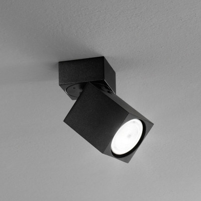 Perenz - Connect - Faretto da soffitto con struttura in in metallo e diffusore orientabile - Colore: Nero - 1 Lampadina - GU10 - 35W - IP20 - SKU: 8168N