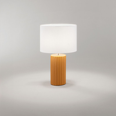 Perenz - Tribale - Lamapada da tavolo in ceramica con paralume in tessuto design moderno - Colore: Arancione - 1 Lampadina - E27 - 60W - IP20 - SKU: 8288AR