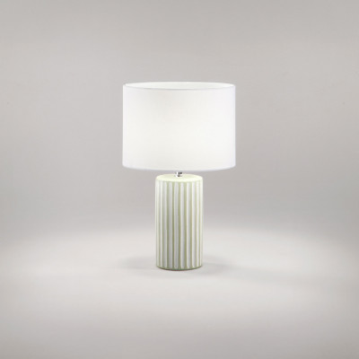 Perenz - Tribale - Lamapada da tavolo in ceramica con paralume in tessuto design moderno - Colore: Beige - 1 Lampadina - E27 - 60W - IP20 - SKU: 8288BG