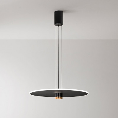 Perenz Stream Lampada a sospensione a led con struttura in metallo e 6 diffusori Colore: Nero
