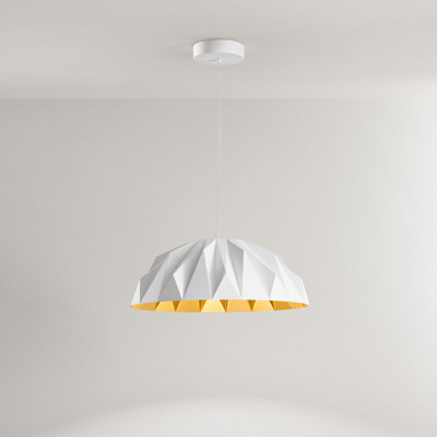 Perenz - Prisma - Lampada a sospensione a led con struttura e diffusore in metallo - Colore: Bianco - 1 Lampadina - Led Integrato - 20W - Lumen 1600 - Gradi Kelvin 3000k Luce Calda - IP20 - SKU: 8432BLC