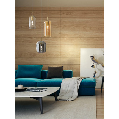 Perenz Coro Lampadario moderno rotondo con 3 diffusori in vetro pendenti