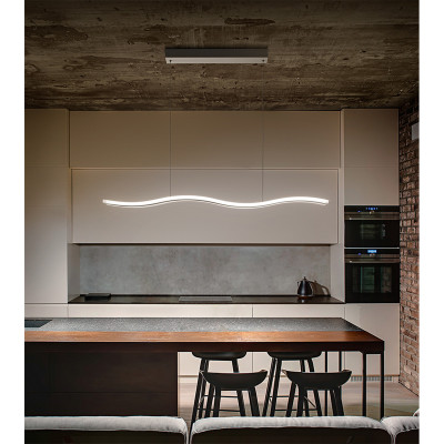 Perenz - Bend - Lampada a sospensione con diffusore a led e struttura in alluminio moderna - Colore: Bianco - 1 Lampadina Led Integrato 48W - Lumen 3648 - Gradi Kelvin 3000k-4000k-6000k - IP20 - SKU: 6364BCT