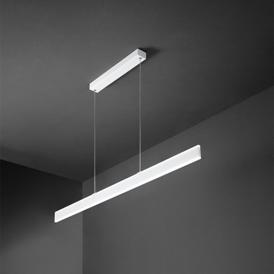 Perenz - Kante - Lampada a sospensione con diffusore lineare a LED e struttura in alluminio - Colore: Bianco - 1 Lampadina - Led Integrato - 48W - Lumen 3648 - Gradi Kelvin 3000k-4000k-6000k - IP20 - SKU: 6998BCT