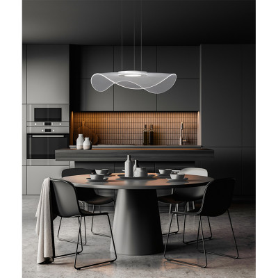 Perenz - Medusa - Lampada a sospensione grande a LED in metallo diffusore in acrilico - Colore: Bianco - 1 Lampadina Led Integrato 45W - Lumen 2290 - Gradi Kelvin 3000k Luce Calda - IP20 - SKU: 6867BLC