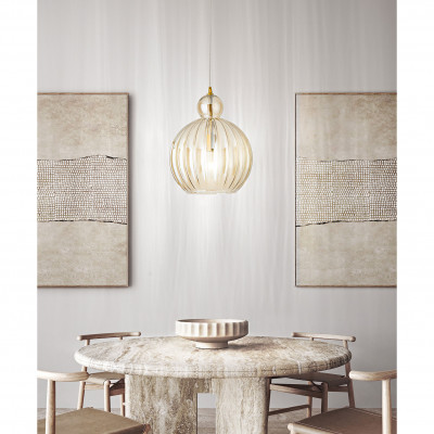 Perenz - Lia - Lampada a sospensione grande con diffusore in vetro a boccia - 1 Lampadina E27 40W - IP20 - SKU: 8502