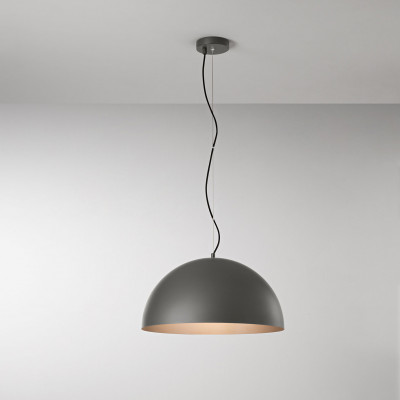 Perenz - Steel - Lampada a sospensione media con struttura e diffusore in metallo a mezza luna - 1 Lampadina E27 60W - IP20 - SKU: 8562