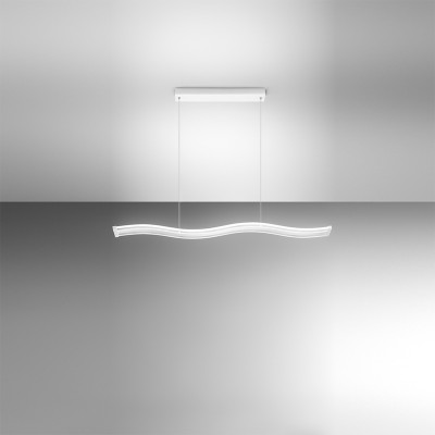 Perenz - Bend - Lampada a sospensione moderna con diffusore a led e struttura in alluminio - Colore: Bianco - 1 Lampadina Led Integrato 48W - Lumen 3648 - Gradi Kelvin 3000k-4000k-6000k - IP20 - SKU: 6970BCT