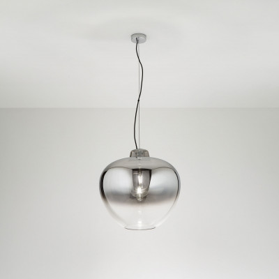 Perenz - Bowl - Lampada a sospensione moderna singola struttura in metallo diffusore in vetro - Colore: Grigio Fumè - 1 Lampadina - E27 - 60W - IP20 - SKU: 6667SP