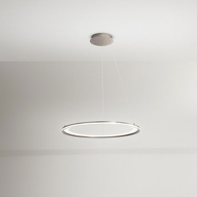 Perenz - Edge - Lampada a sospensione piccola a led con struttura in metallo rotonda - Colore: Grigio - 1 Lampadina - Led Integrato - 66W - Lumen 4620 - Gradi Kelvin 3000k Luce Calda - IP20 - SKU: 8200GRLC
