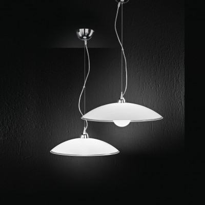 Perenz - Skirt - Lampada a sospensione piccola struttura in metallo con diffusore in vetro - Colore: Bianco - 1 Lampadina E27 60W - SKU: 6002