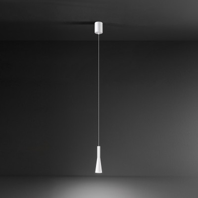 Perenz - Cone - Lampada a sospensione singola a led con struttura in metallo - Colore: Bianco - 1 Lampadina - Led Integrato - 7W - Lumen 570 - Gradi Kelvin 3000k Luce Calda - IP20 - SKU: 8206BLC