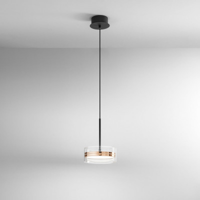 Perenz - Aere - Lampada a sospensione singola a led struttura in metallo diffusore in vetro - Colore: Oro Rosa - 1 Lampadina - Led Integrato - 17W - lumen 748 - Gradi Kelvin 3000k Luce Calda - IP20 - SKU: 8216ORLC