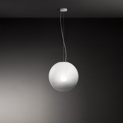 Perenz - Moon - Lampada a sospensione struttura in metallo diffusore media a boccia di vetro - Colore: Bianco - 1 Lampadina E27 40W - IP20 - SKU: 8498B
